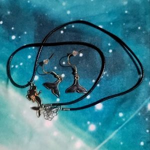 BLACK AND GOLD MERMAID JEWELRY SET